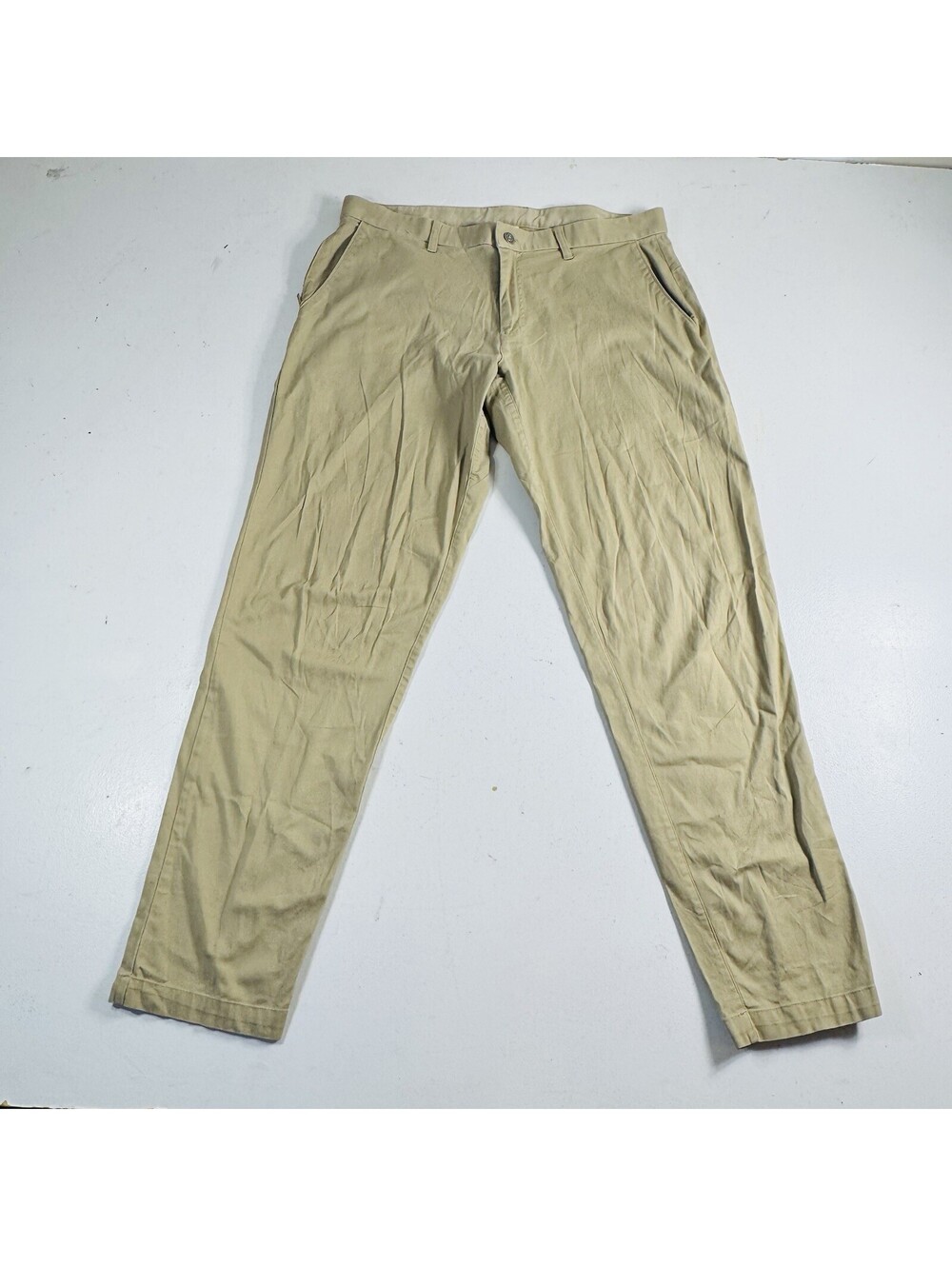 Fabletics The Don 5-Pocket Pants Slim Fit Mens 36x30 Beige Lightweight Stretch